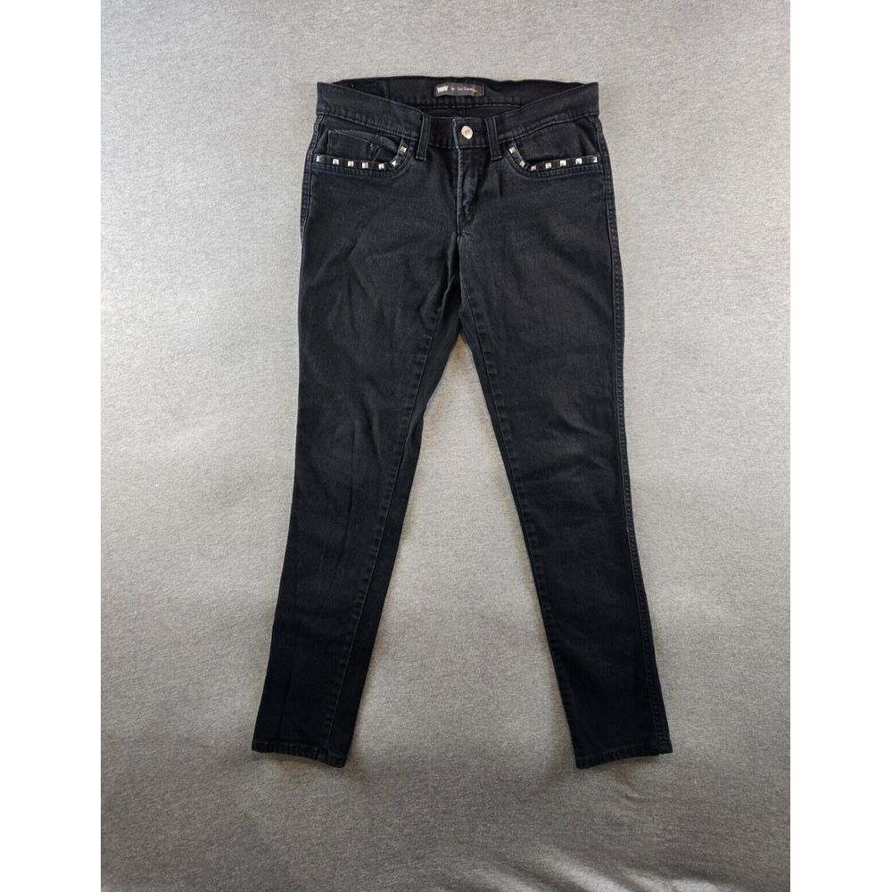 Levi's 524 Jeans Women's 28 x 32 Too‎ Superlow Low Rise Black Studded Jeans